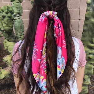 Pink Tropical Hair Scarf